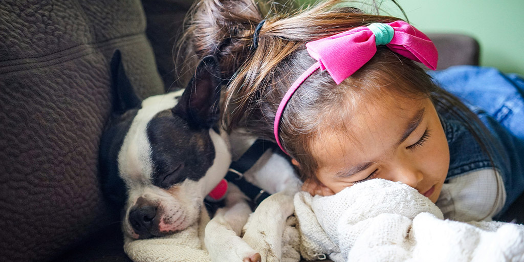 puppy with kids